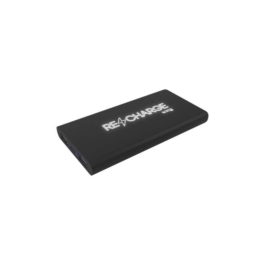 Powerbank inalámbrico de 10.000 mAh luminosa de goma 