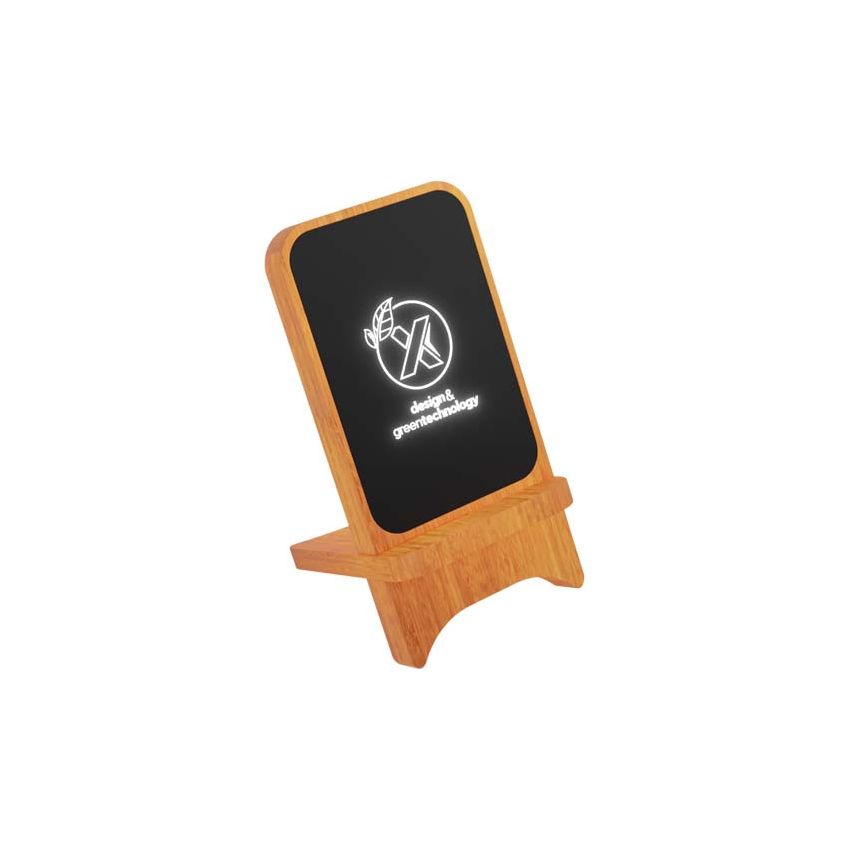 Soporte de madera inalámbrico luminoso de 15W 