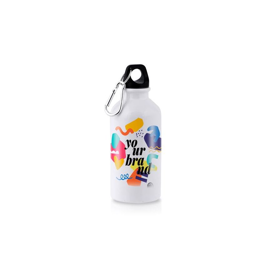 Ollaf Botella de aluminio, 400 ml para sublimación con mosquetón