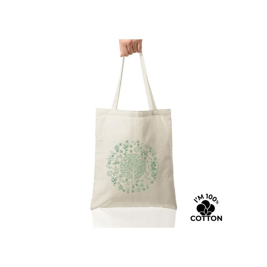 Bolsa de asas largas de algodón 100% 180g