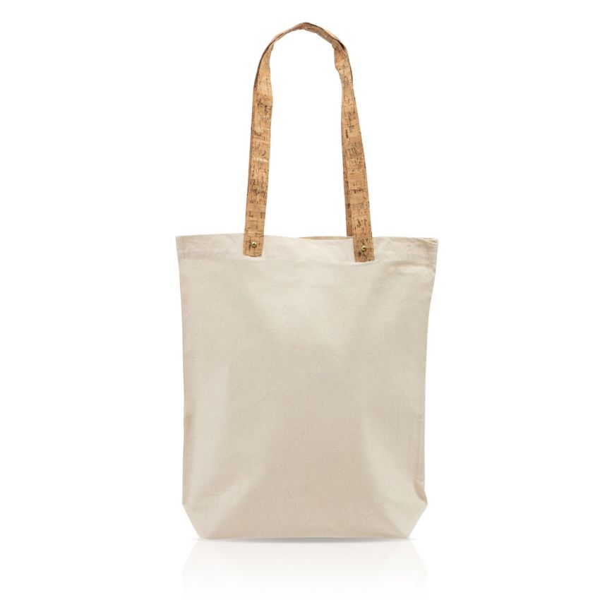 Natcork Bolsa de algodón con asas de corcho