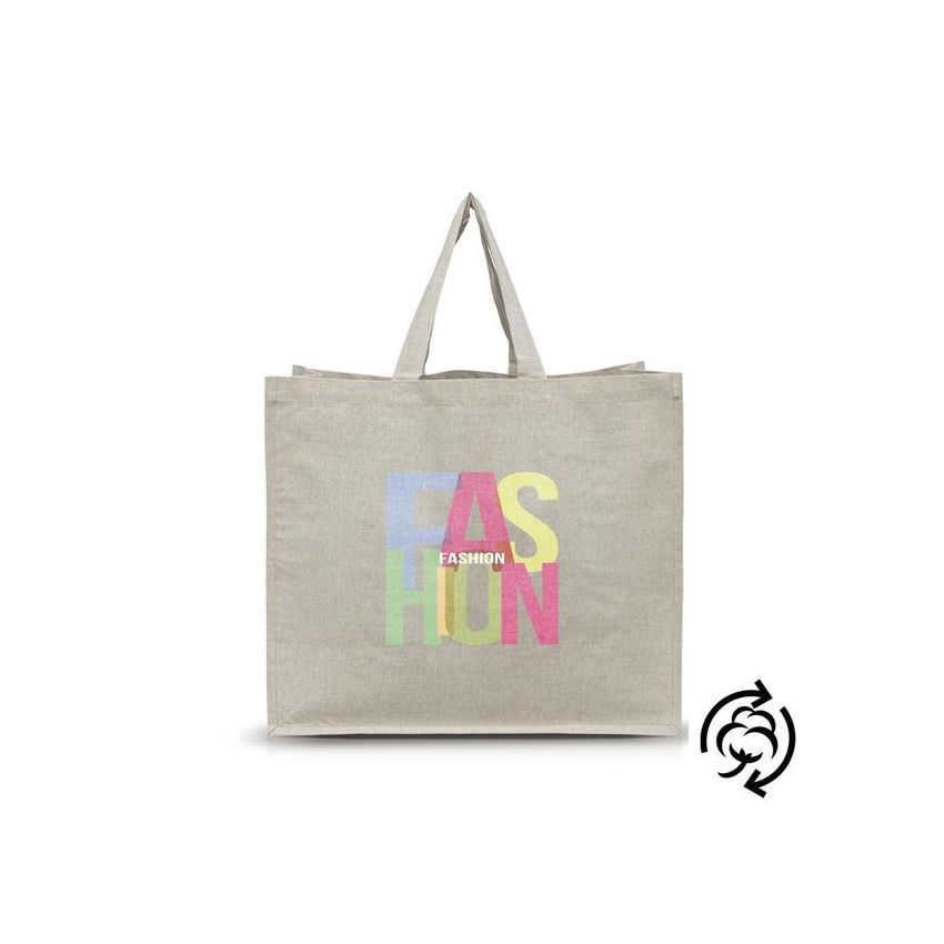 Shopper Bolsa de algodón reciclado con laminado interior.