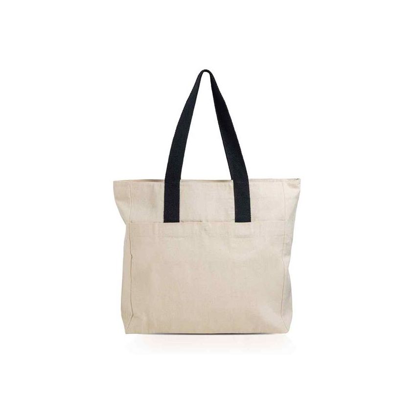Bolsa Chir 100% algodón, con asas de colores y fuelle