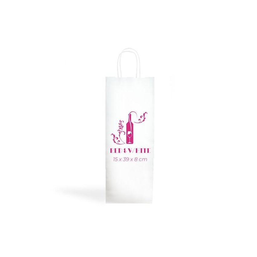 WKraft01 Bolsa de papel kraft 120g/m2 15X39X8cm - blanco