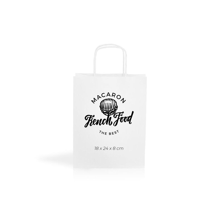 WKraft02 Saco de papel kraft 90g/m² 18x24x8cm - blanco