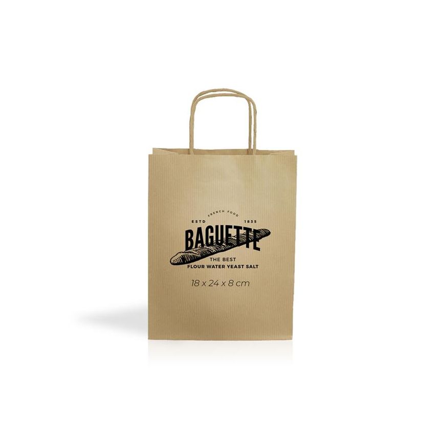 Kraft03 Bolsa de papel kraft 90g/m² 18x24x8cm