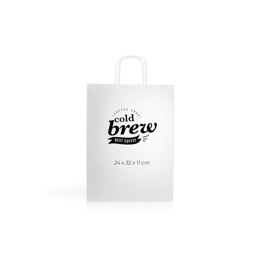 WKraft04 Bolsa de papel kraft 90g/m2 24X32X11cm - blanco