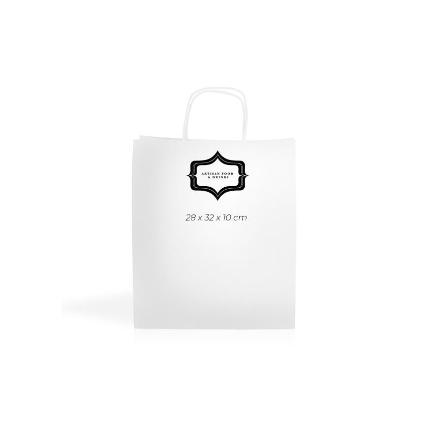 WKraft06 Bolsa de papel kraft 90g/m2 28X32X10cm - blanco