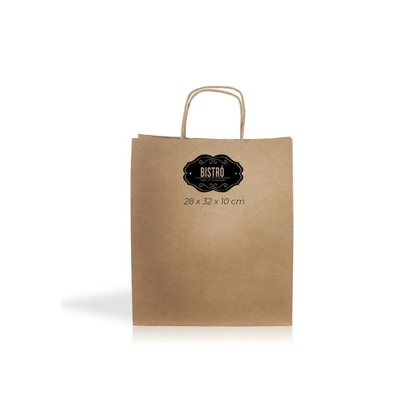 Kraft08 Bolsa de papel kraft 90g/m2 28X32X10cm