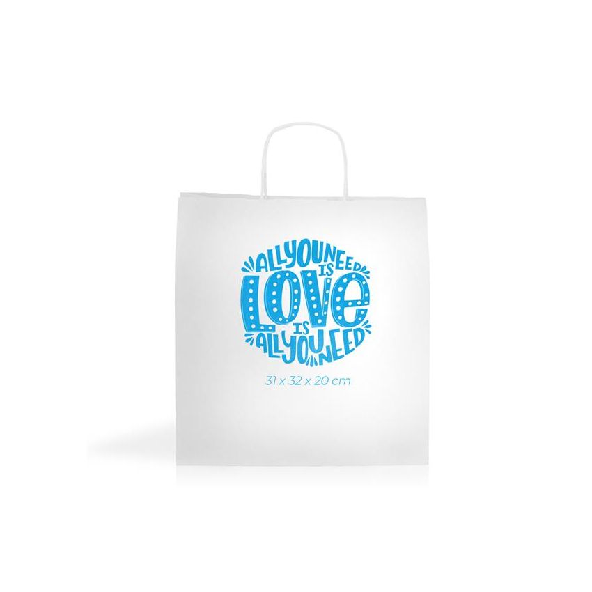 WKraft07 Bolsa de papel kraft 100g/m2 31X32X20cm - blanco