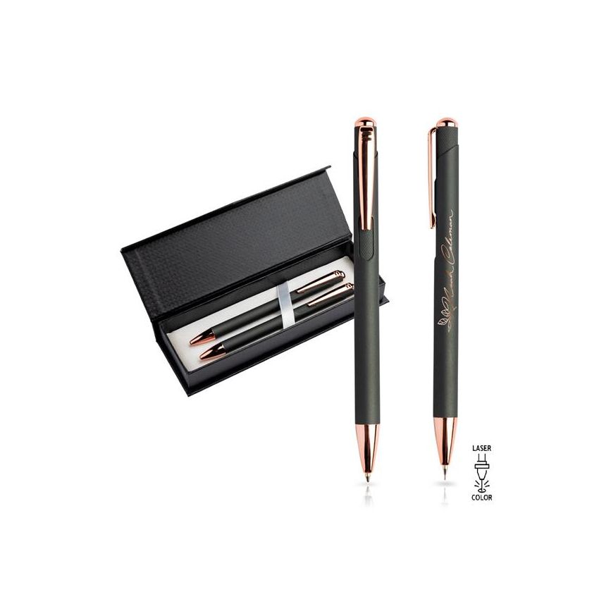 Conjunto Writz Set de bolígrafo y portaminas de metal, estuche de regalo
