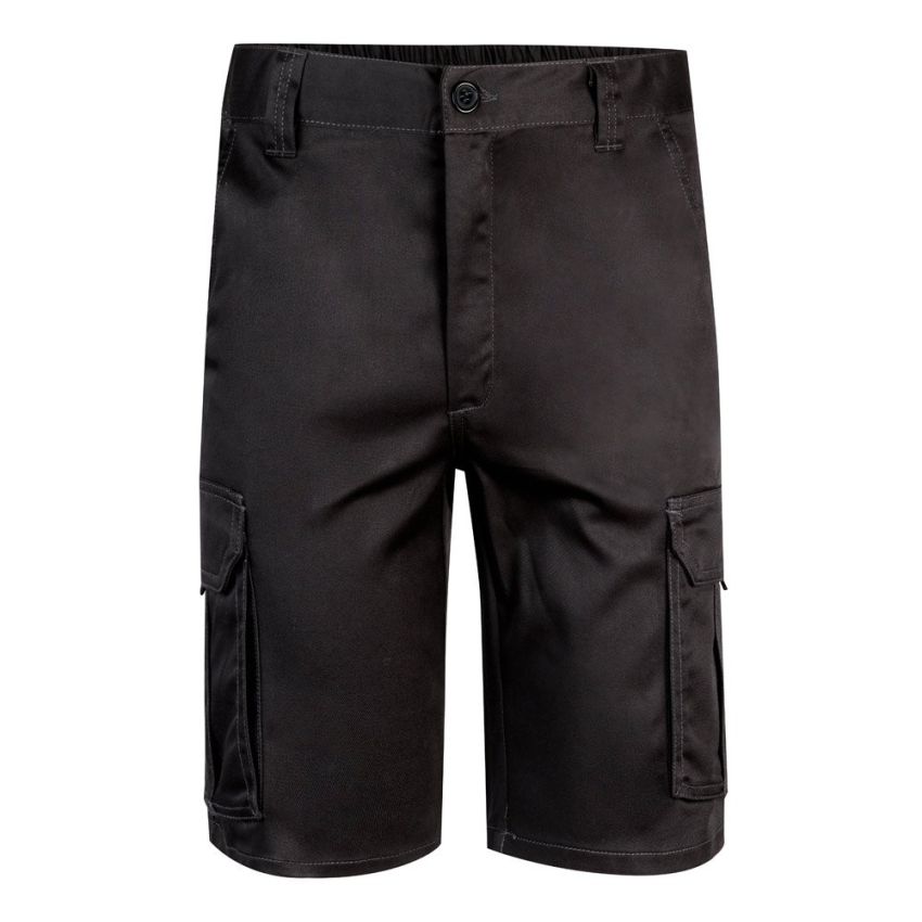 VL HEBE Bermudas elásticas multibolsillos (240g/m²), en algodón (46%), EMF (38%) y poliéster (16%).