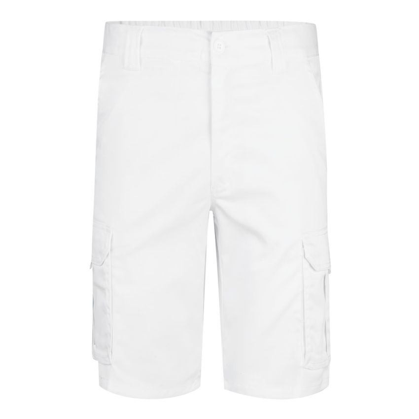 VL HEBE Bermudas elásticas multibolsillos (240g/m²), en algodón (46%), EMF (38%) y poliéster (16%).