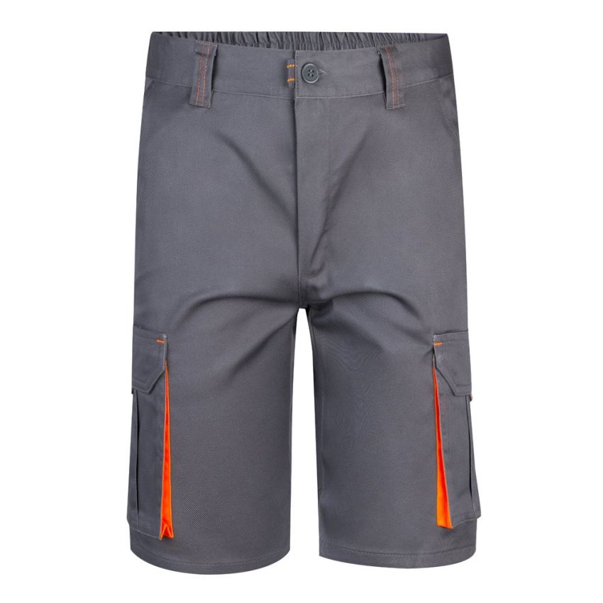 VL HEMERA Bermudas elásticas bicolor multibolsillos (240g/m²), en algodón (46%), EME (38%) y poliéster (16%).