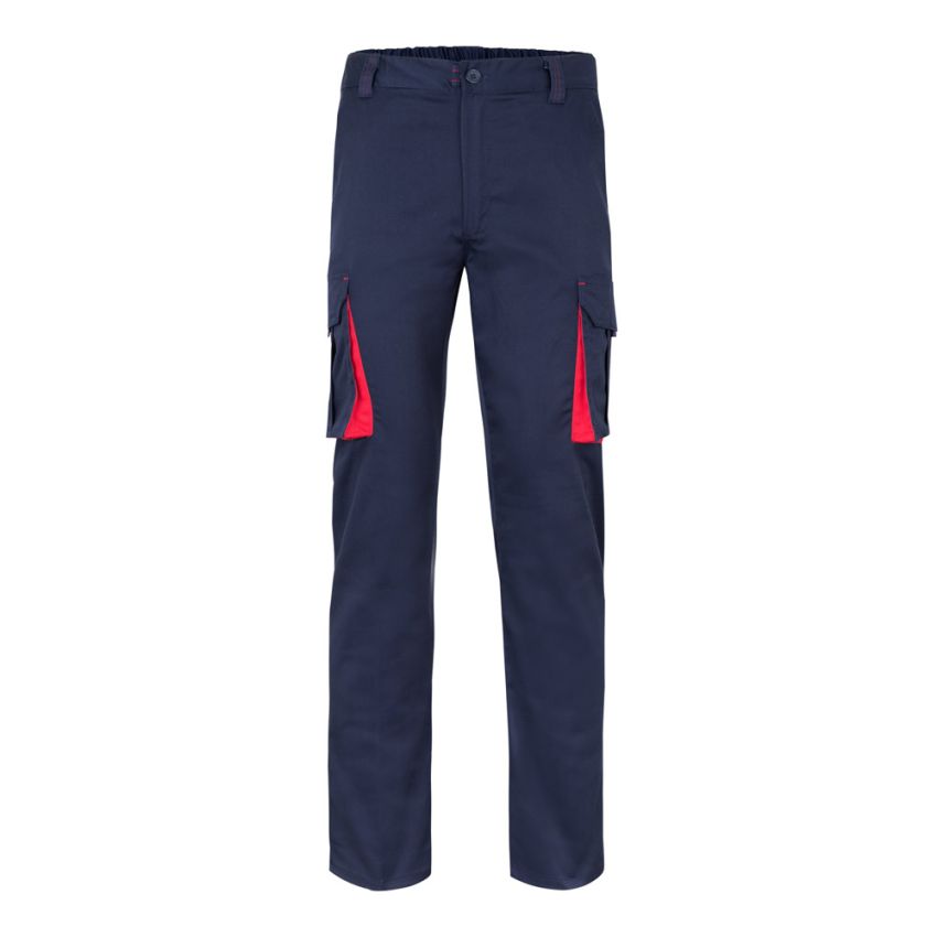 VL FIDES Pantalones elásticos bicolor multibolsillos (240g/m²), en algodón (46%), EME (38%) y poliéster (16%).