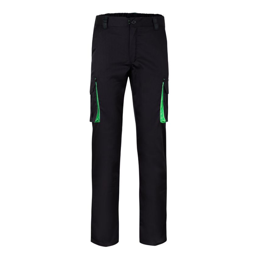 VL FIDES Pantalones elásticos bicolor multibolsillos (240g/m²), en algodón (46%), EME (38%) y poliéster (16%).