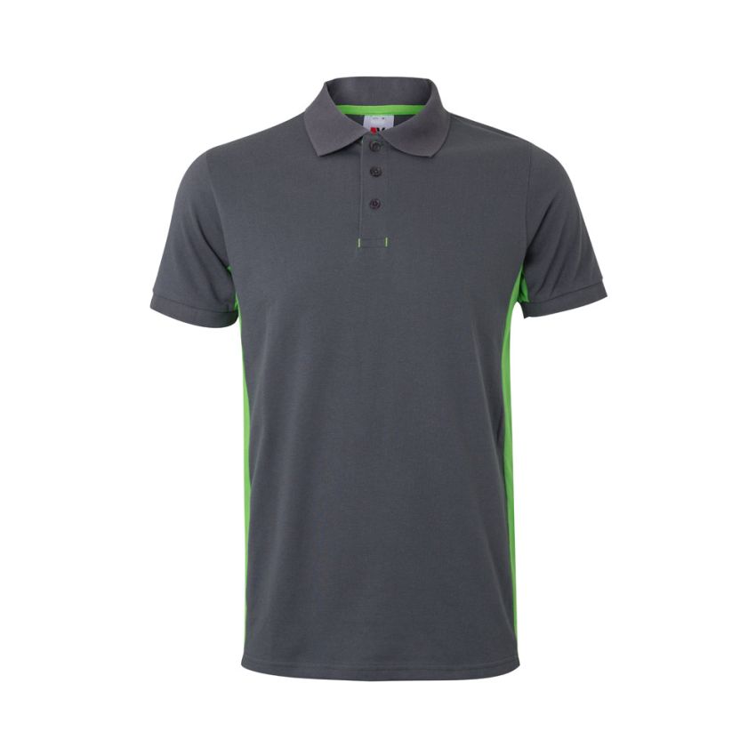 VL SUPAY Polo piqué bicolor (180g/m²) de manga corta, en algodón (60%) y poliéster (40%).