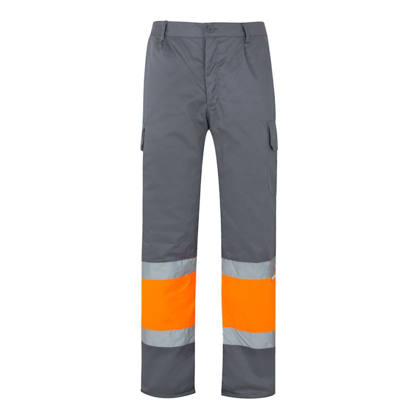VL ATHENA Pantalones bicolor en sarga (210g/m²), forrados, multibolsillos, de algodón (20%) y poliéster (80%).