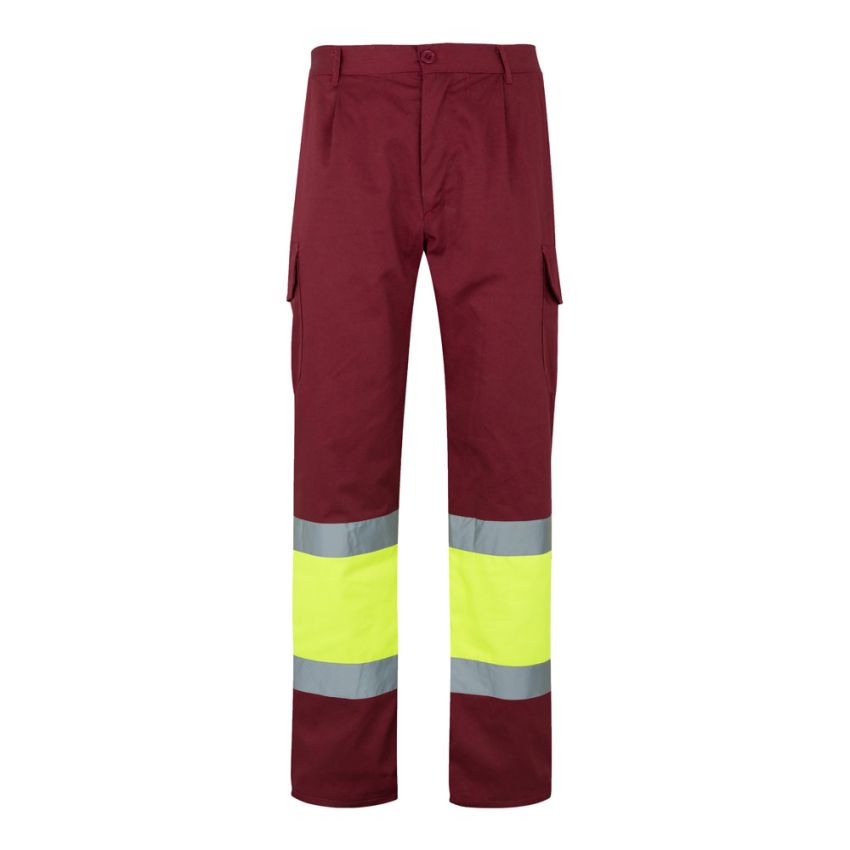 VL ATHENA Pantalones bicolor en sarga (210g/m²), forrados, multibolsillos, de algodón (20%) y poliéster (80%).