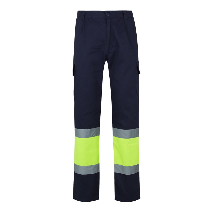 VL POSEIDON Pantalones bicolor de sarga multibolsillos (210g/m²), de algodón (20%) y poliéster (80%)
