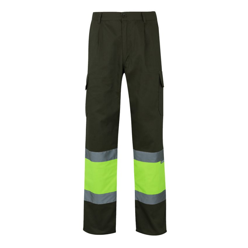 VL POSEIDON Pantalones bicolor de sarga multibolsillos (210g/m²), de algodón (20%) y poliéster (80%)