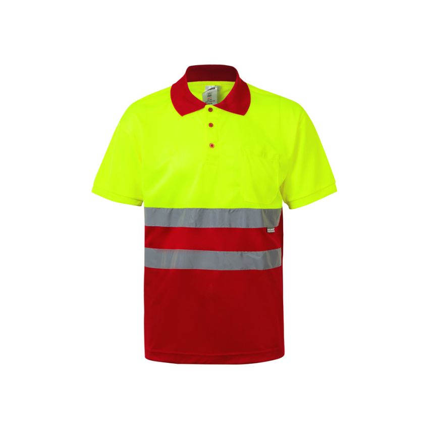 Polo bicolor bird-eye VL CUPID (160g/m²) de manga corta, en poliéster (100%).