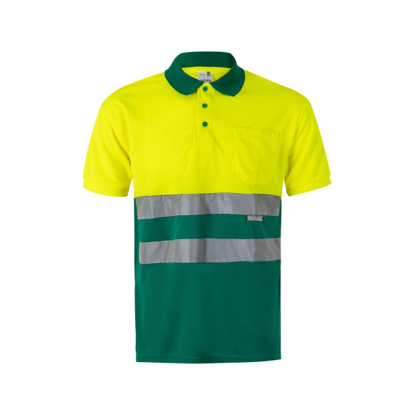 Polo bicolor bird-eye VL CUPID (160g/m²) de manga corta, en poliéster (100%).