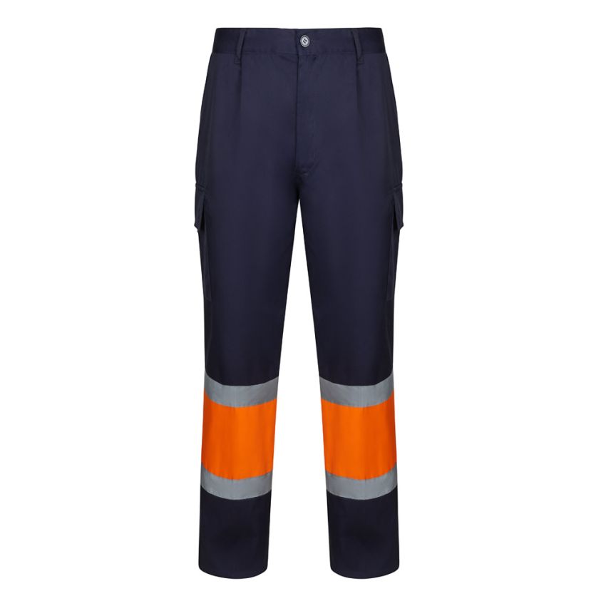 VL ARTEMIS Pantalones bicolor, en sarga (190g/m²), de algodón (20%) y poliéster (80%)