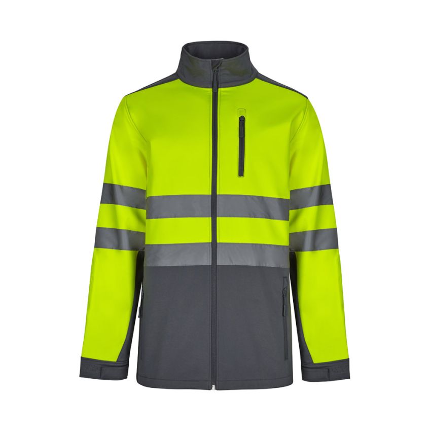 VL HESTIA Chaqueta bicolor soft shell (280g/m²), en poliéster (96%) y elastano (4%).