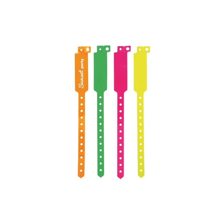 Darlen Pulsera de identificación inviolable fluorescente de vinilo