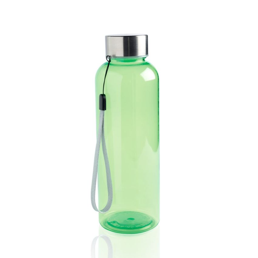 Botella RPET Garrafa 500ml en RPET, con tapa de acero y cordón