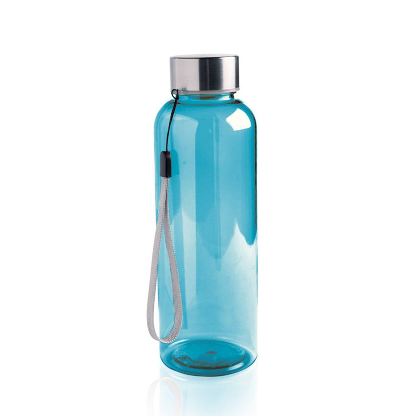 Botella RPET Garrafa 500ml en RPET, con tapa de acero y cordón
