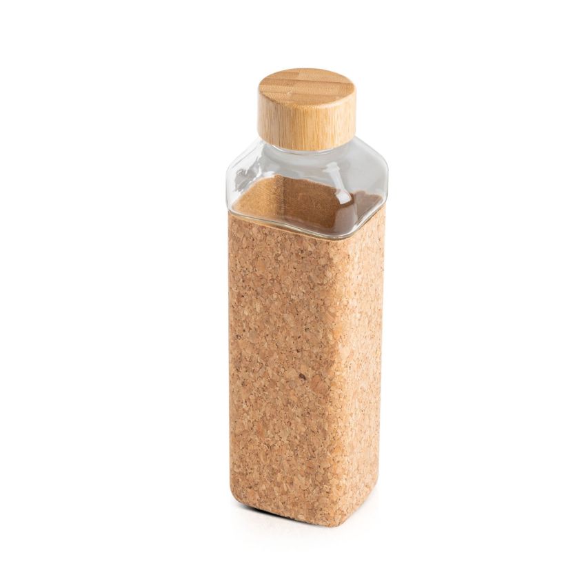 Aquana Garrafa de vidrio con funda de corcho