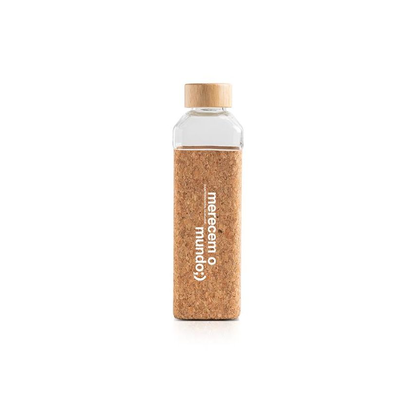 Aquana Garrafa de vidrio con funda de corcho
