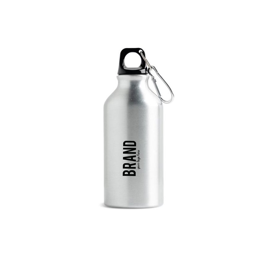 Freshy R Botella de aluminio reciclado, 400ml con tapón de color
