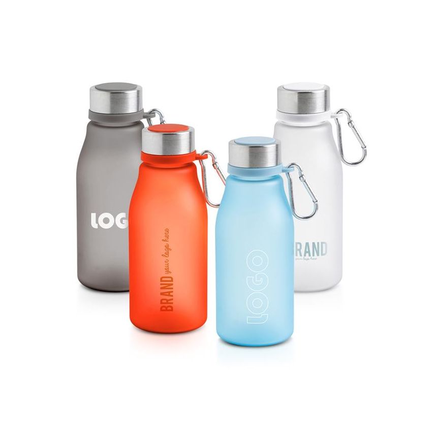 Botella Bijou en RPET mate de 350 ml, con mosquetón
