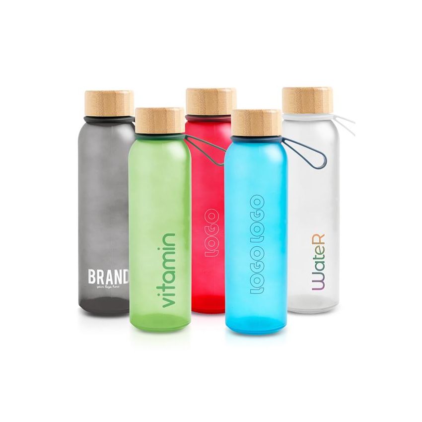 Atlántida Botella de vidrio esmerilado 500ml, con asa de silicona