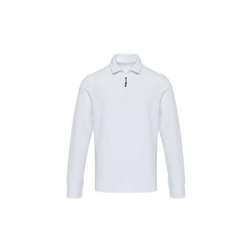 Polo de manga larga unisex con media cremallera 