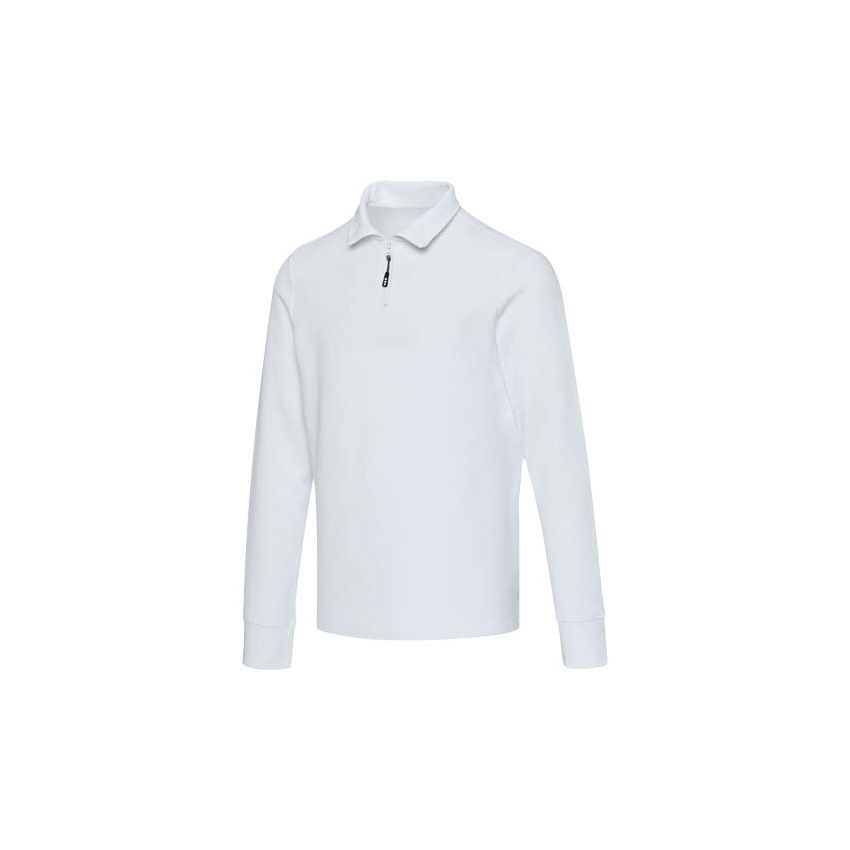 Polo de manga larga unisex con media cremallera 