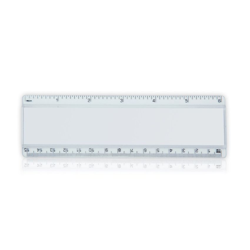 REG-15 Regla REG-15 con tapa acrílica y escala impresa, 15cm