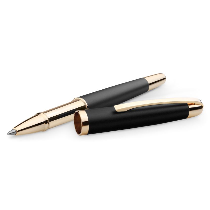 EZEKIEL ROLLER Bolígrafo de metal con detalles en dorado