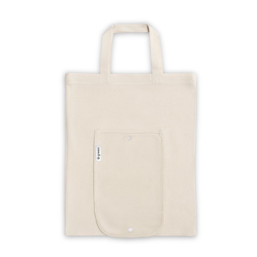 BEIRUT Bolsa plegable de algodón (50%), algodón reciclado (30%) y poliéster (20% rPET) (140 g/m²).