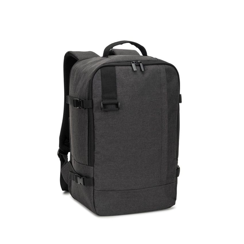 CIES Mochila desarrollada para cumplir con las dimensiones exigidas por las compañías aéreas en poliéster reciclado 600D de alta densidad