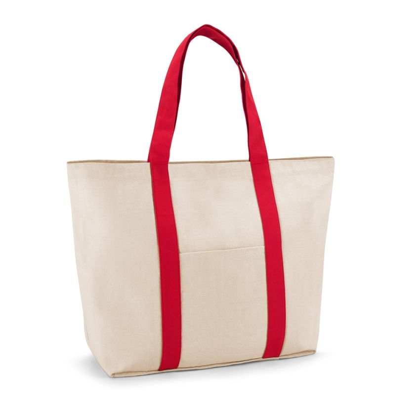 VILLE Bolsa 100% algodón canvas con bolsillo frontal e interior (280 g/m²)