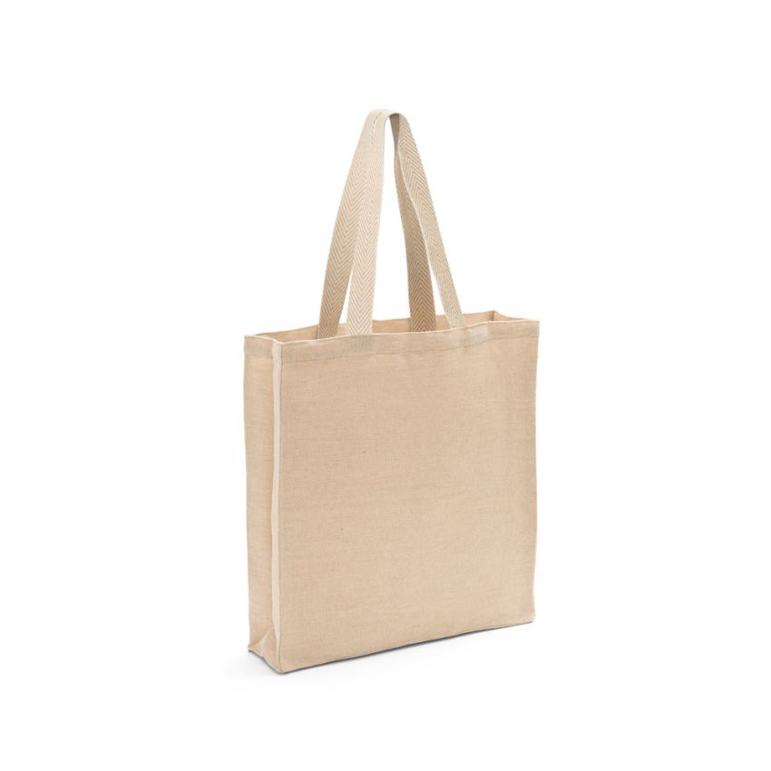 PADOVA Bolsa de yute (275 g/m²) con bolsillo interior de algodón 100% (120 g/m²).