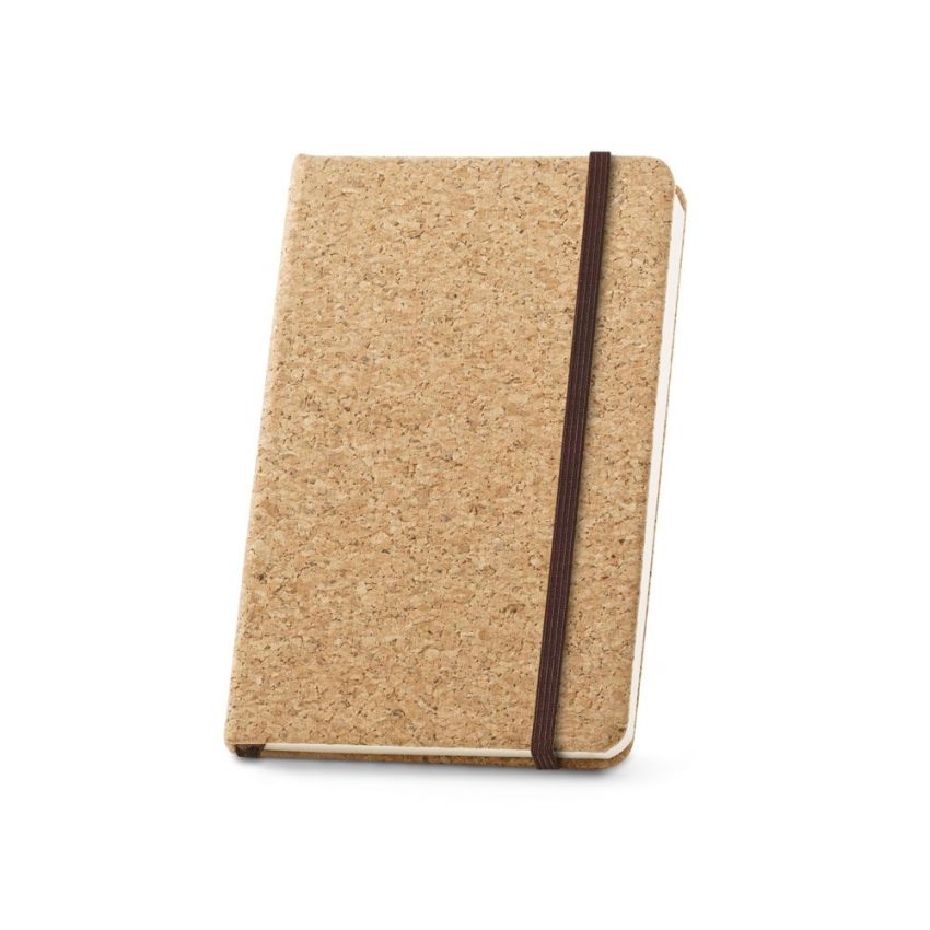 HAWKINS Bloc de notas de bolsillo de corcho con hojas lisas, fabricado con material certificado FSC™ y otros materiales controlados.