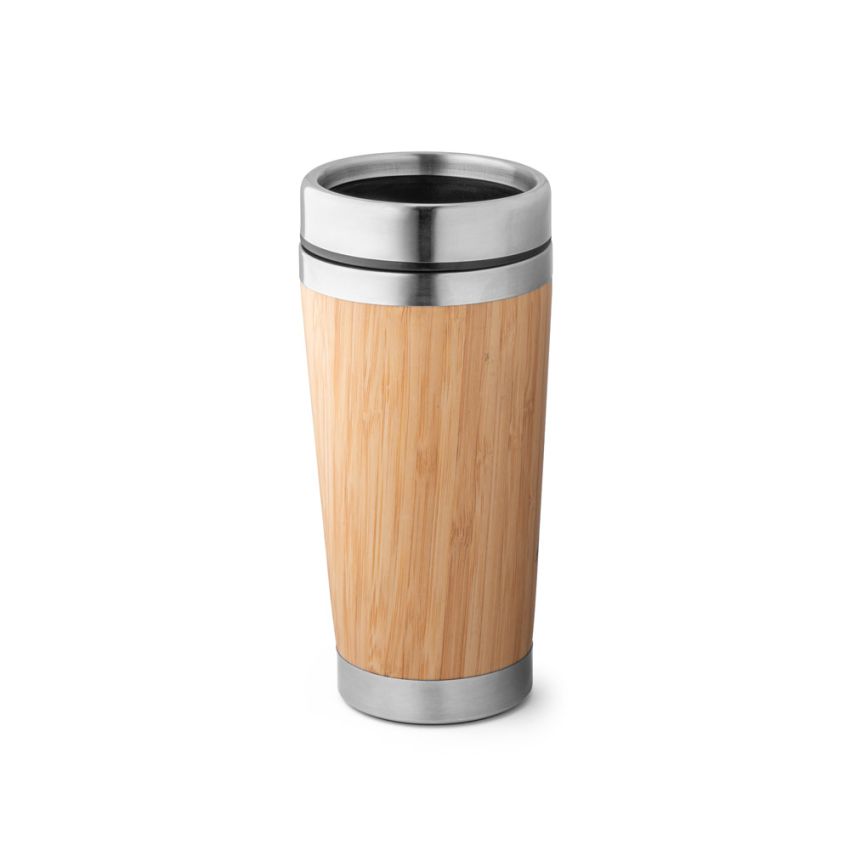 PIETRO Vaso de viaje de bambú y acero inoxidable 500 ml
