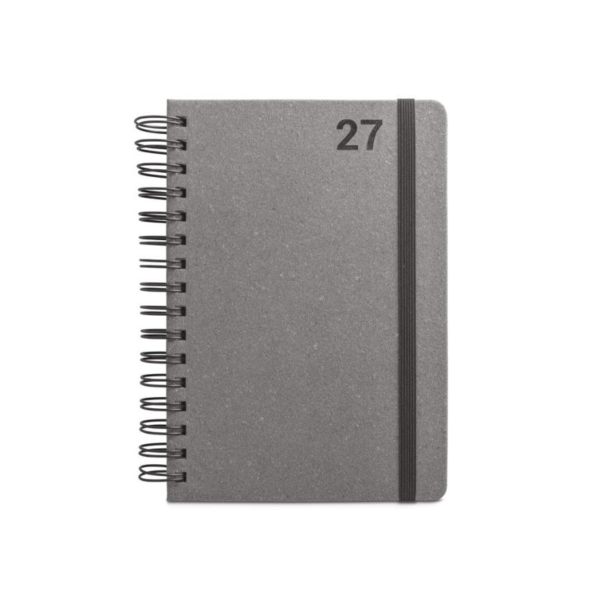 SIMMEL Agenda A5, con anillas, de piel (58% reciclada)