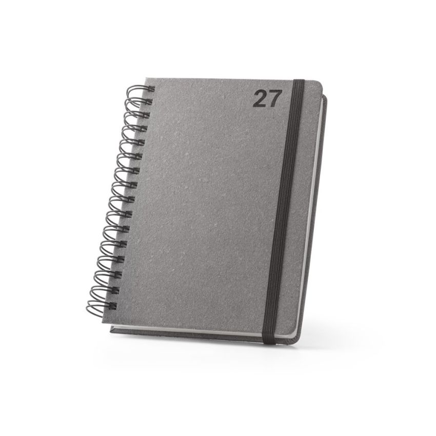 SIMMEL Agenda A5, con anillas, de piel (58% reciclada)
