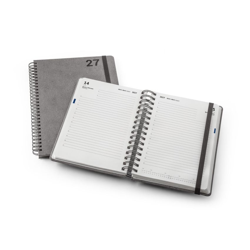 SIMMEL B5 Agenda B5, con anillas, en piel (58% reciclada)